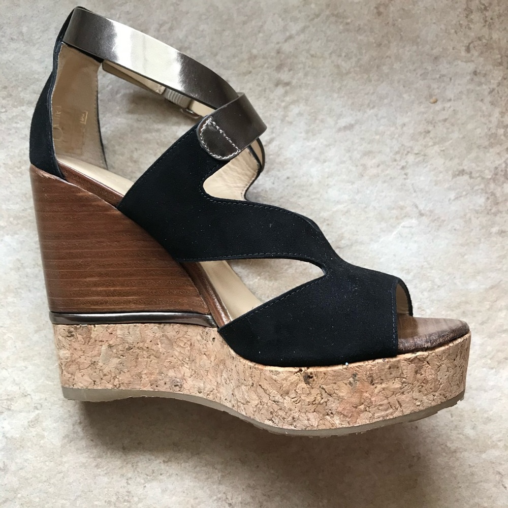 NIB Jimmy Choo Black Suede Wedges